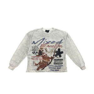 Mixed Emotion Crew Neck T-Shirt Triplets Long Sleeve Mens White TRIPLETS-CREW